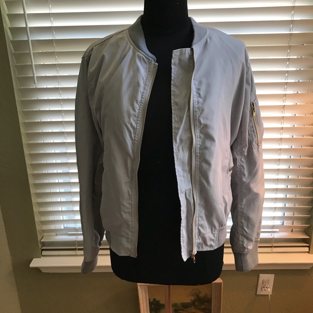NWT Silver/Gray Bomber Jacket